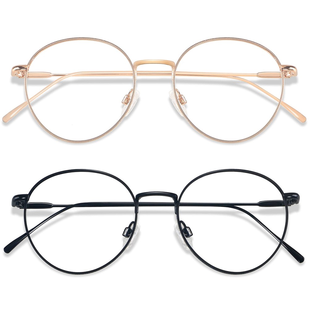 ANDWOOD Blue Light Blocking Glasses for Women & Men Small Face 2 Pack Computer Gaming Screen Anti Eye Strain