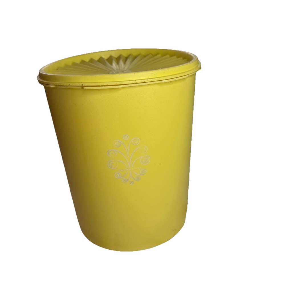 Vintage Tupperware Servalier Canister Yellow