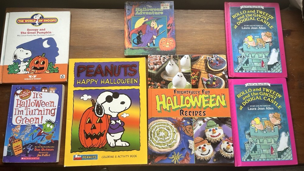 Vintage Halloween Spooky Children's Books LOT of 7 + Free Book marker