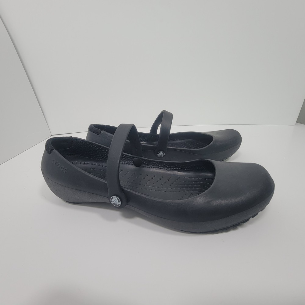 Crocs Womens 8W Work Shoes Anti Slip Flats Black