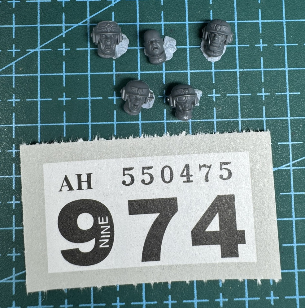 Cadian Shock Troop Heads Helmets Astra Militarum 40K Warhammer Upgrade Kit Bits  