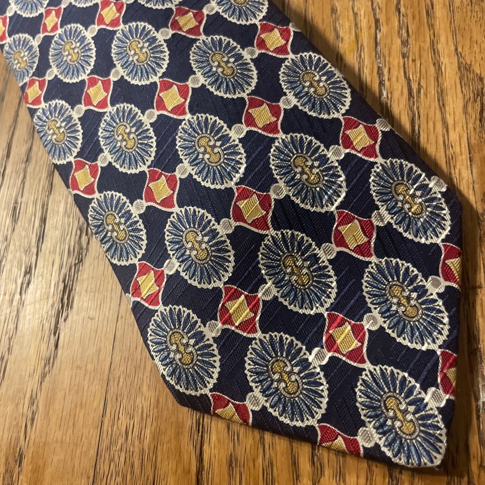 Vintage EUC Jos. A. Bank Premier Collection Silk Geometric Tie Necktie USA Made