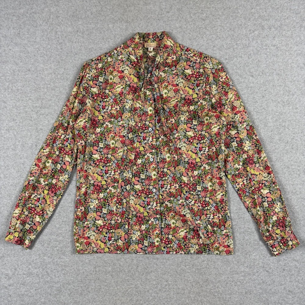 Vintage Liberty of London Floral Shirt Cotton Button Up Womens England UK Sz 8
