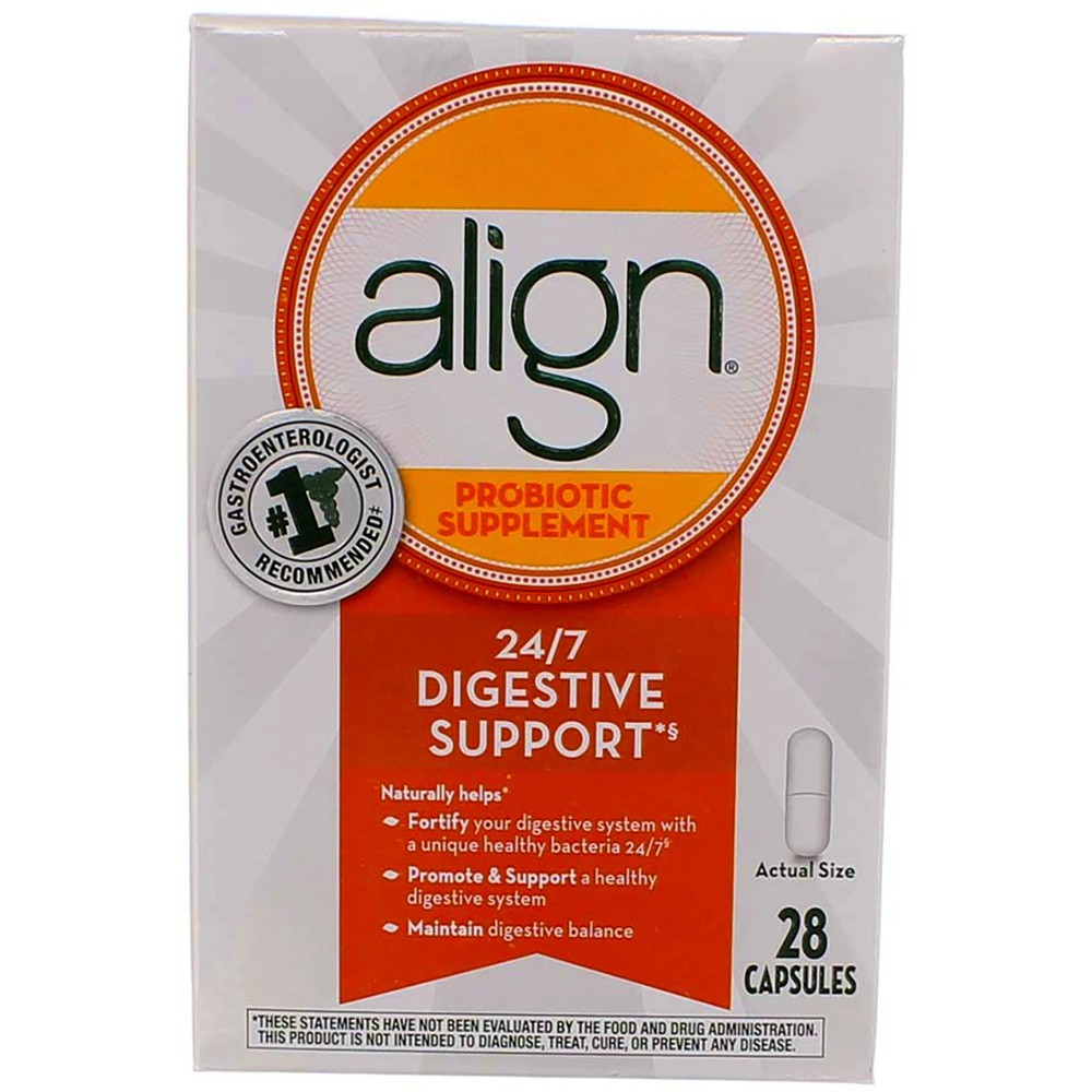 5 Pack Align Digestive Support Probiotic Supplement Capsules, 28 Ct