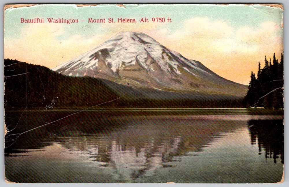 Antique Postcard Mount St Helens Lake Clear Lake, WA 1910s