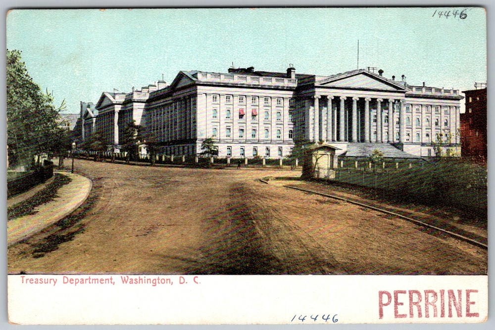 Antique Postcard Treasury Department Building Washington, D.C 1910s