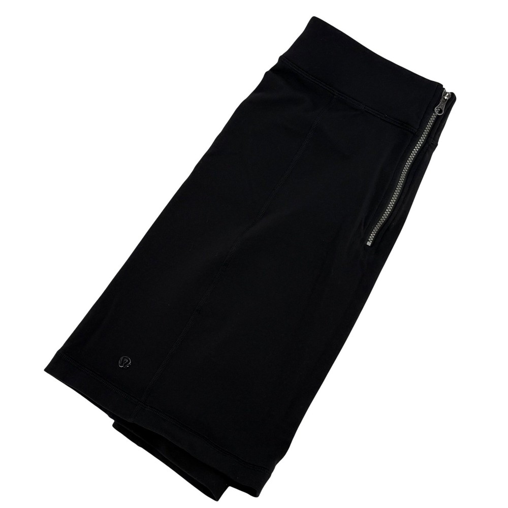 Lululemon Rocket Pencil Skirt Womens Size 6 Black Athleisure Zipper Accents
