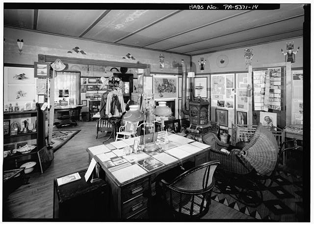 14. First floor, view into study from northwest corner - Zane Grey House, West