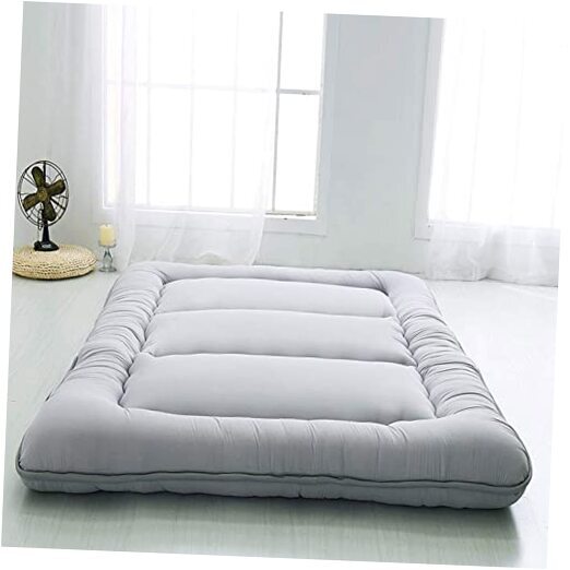 Japanese Floor Mattress Futon Mattress, Thicken Tatami Mat Sleeping Twin Grey