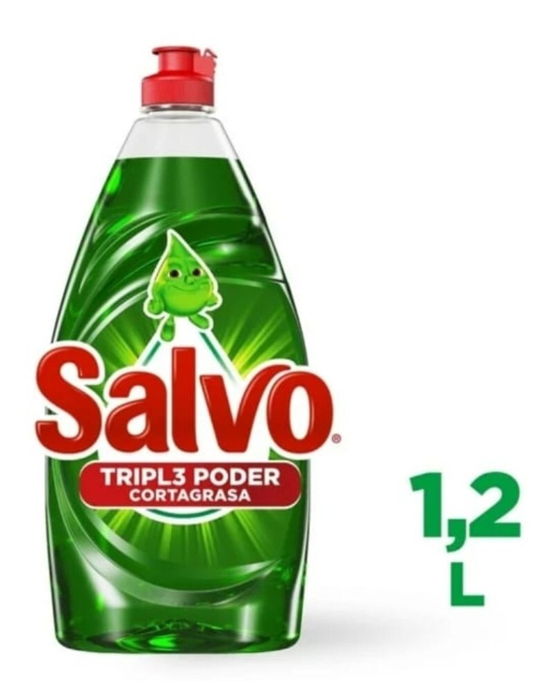 2x1.2L Salvo Lavatrastes LíquidoLimón DishwashingSoap Deterg Cuts Grease
