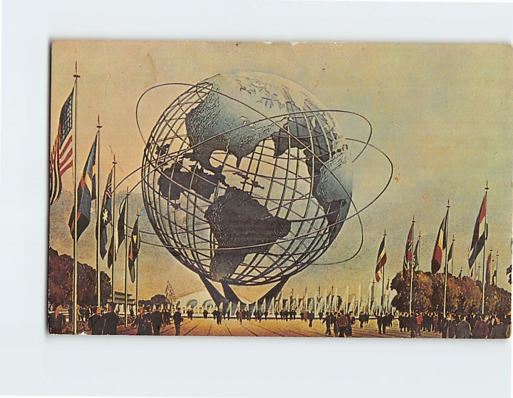 Postcard Unisphere Worlds Fair Queens USA
