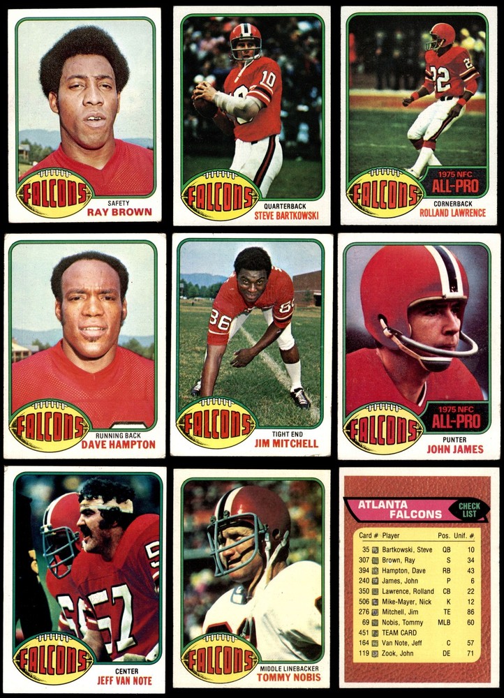 1976 Topps Atlanta Falcons Team Set 3 - VG 6821509