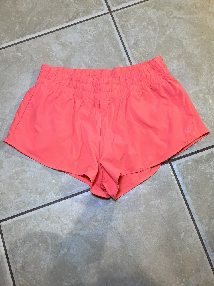 OFFLINE by Aerie Women's Coral Athletic Shorts Elastic Waist Low Rise Sz M