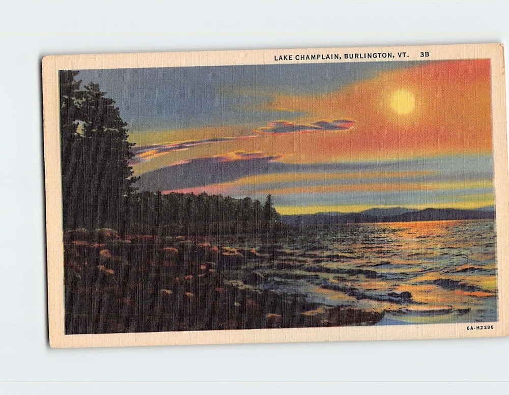 Postcard Lake Champlain Burlington Vermont USA