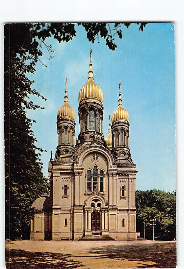 Postcard Griechische Kapelle auf dem Neroberg Wiesbaden Germany