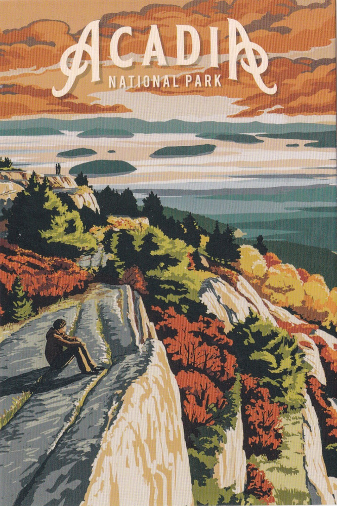 Acadia National Park Maine Art Poster Postcard-image