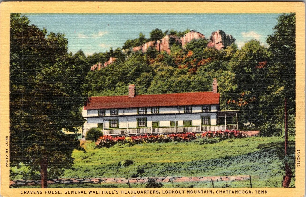 Chattanooga TN-Tennessee, Cravens House, Headquarters, Vintage Postcard
