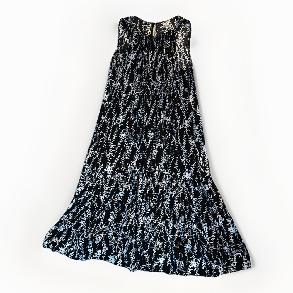 J.B.S. Ltd. Women's Size 2XL Sleeveless Long Dress Black White Floral Design
