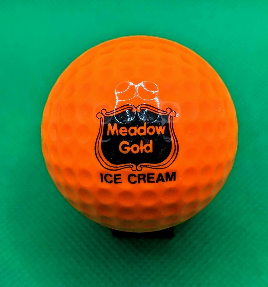 Vintage Orange Meadow Gold Ice Cream logo golf ball