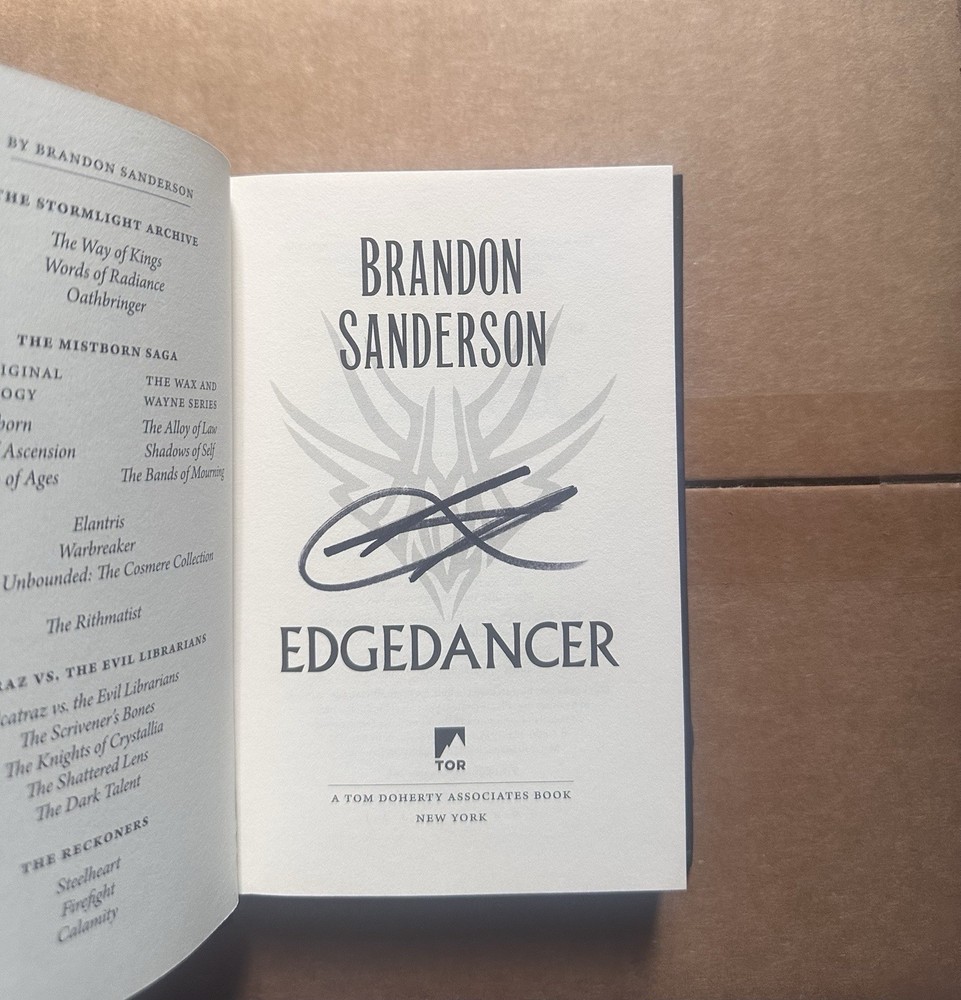Edgedancer Signed By Brandon Sanderson First Edition