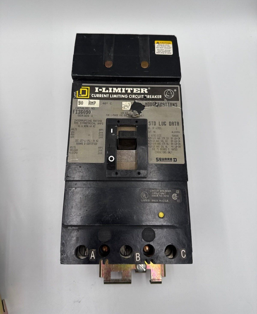 SQUARE D FI36090 I-Line Circuit Breaker 90A 3P 600V FI 90 Amp 3 Pole