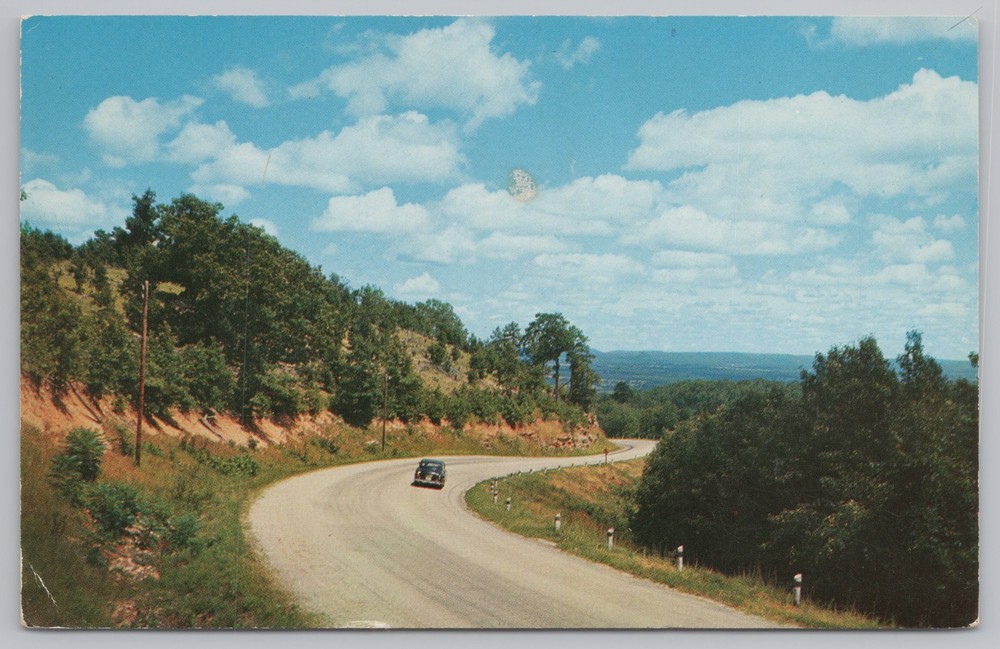 State View~Scenic Highway 62 In Arkansas Ozarks~Eureka Springs~Vintage Postcard