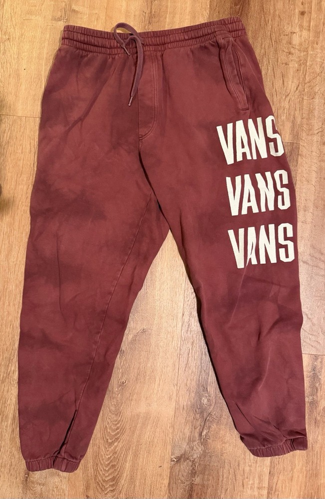Vans Sweatpants Jogger Relaxed Fit Tye-Dye Red Maroon Medium