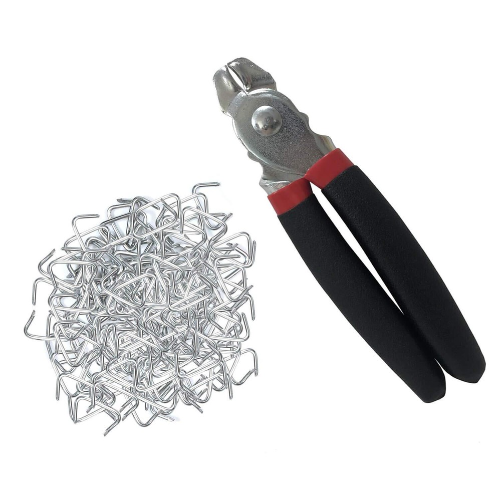 Hog Ring Pliers Kit With 200Pcs Rings Tool Set For Seat Cover Upholstery Durable