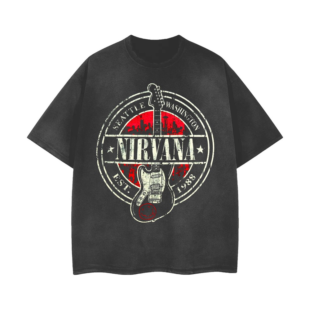 [ACID WASHED RIPPED] Distressed Vintage Feel - Rock Band T-Shirt Unisex 100586-image