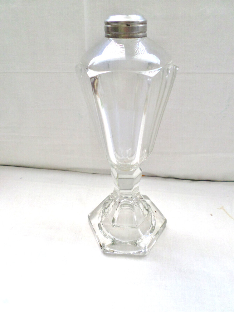 Antique Boston & Sandwich Glass Whale Oil Lamp Base Clear Glass