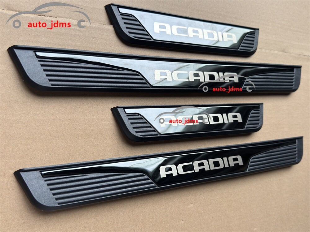 For GMC Acadia Accessories Black Border Door Scuff Sill Cover Panel Step Protect