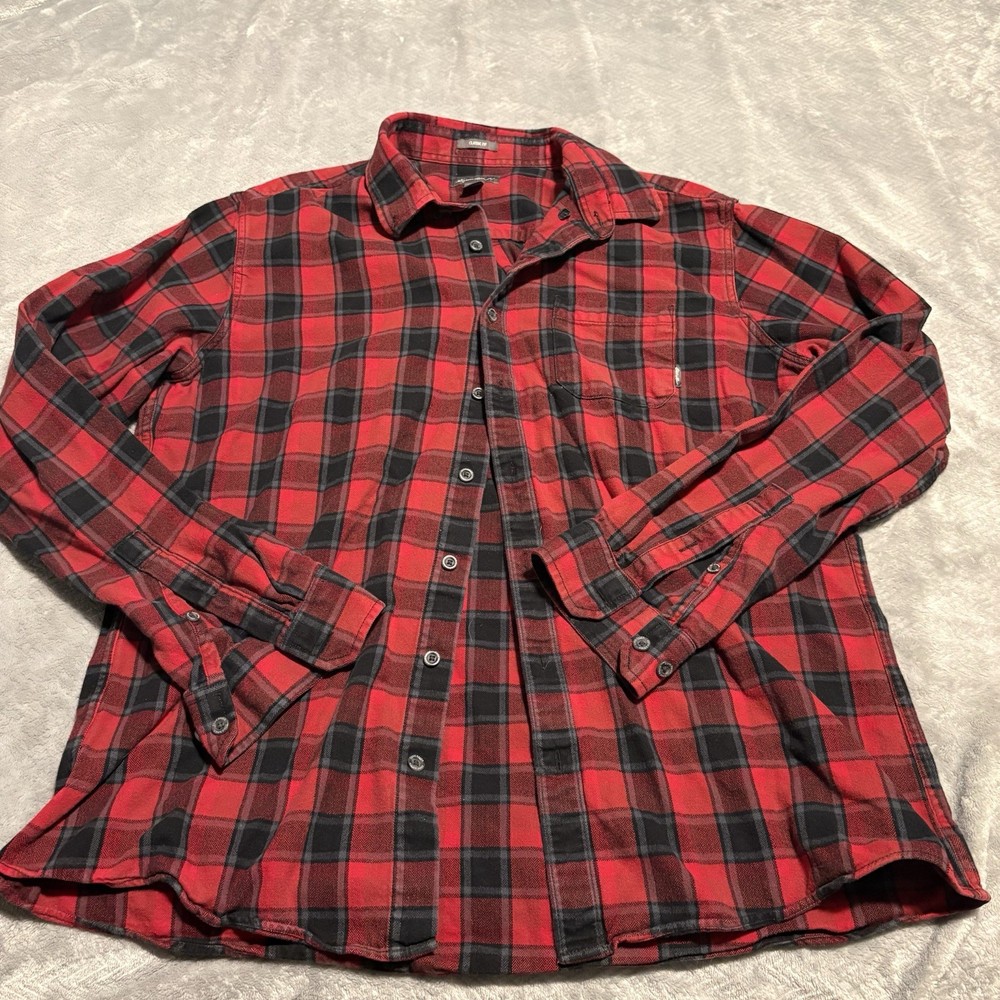 Eddie Bauer Men's Flannel TXL Shirt Long Sleeve Red Buffalo Plaid Classic Fit