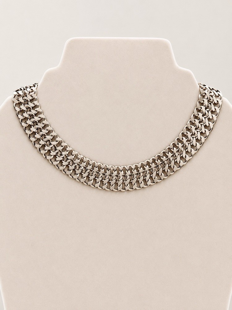 Vintage Mexico 925 Sterling Silver Chainmail Choker Necklace Wide Woven Link 68g