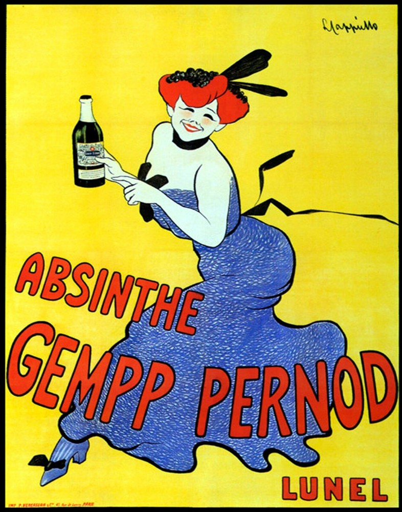 Poster Absinthe Gempp Pernod Lunel French Drink Cappiello Vintage Repro Free S/H-image