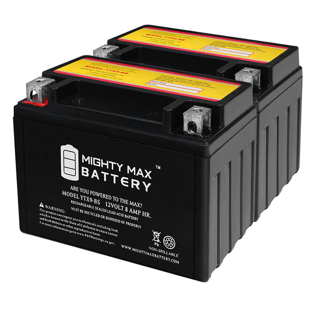 Mighty Max YTX9-BS SLA Battery Compatible with Polaris 150 ACE EFI 2021 - 2 Pack-image