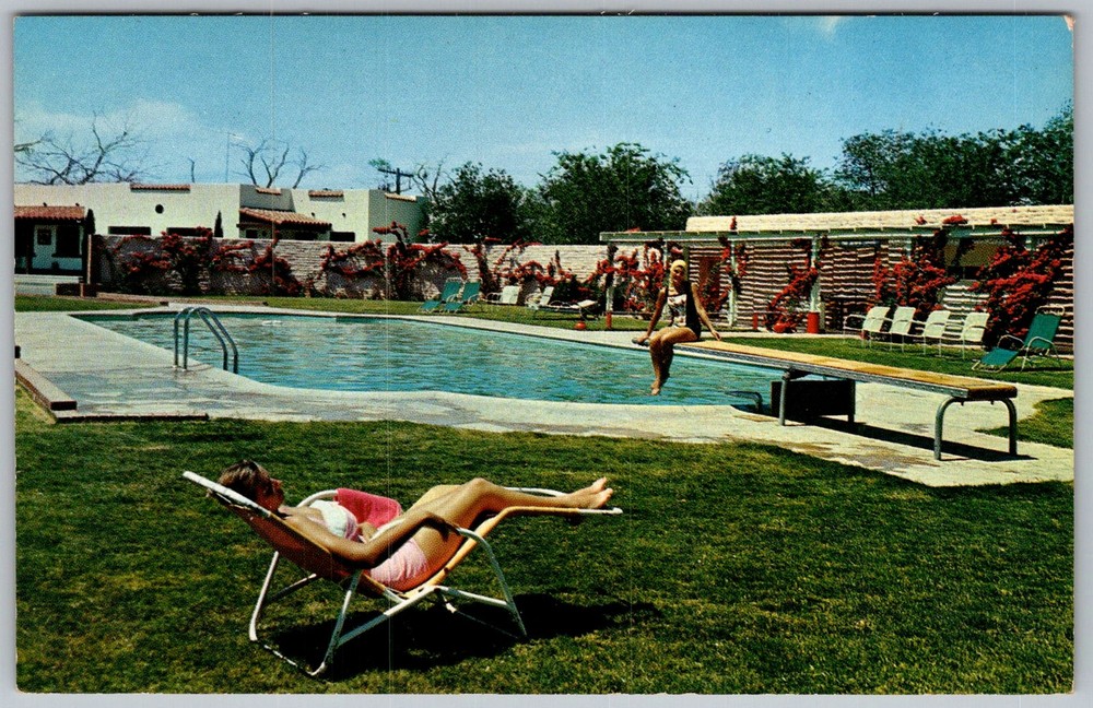 Vtg Postcard Del Camino Motor Hotel El Paso, Texas 1960s