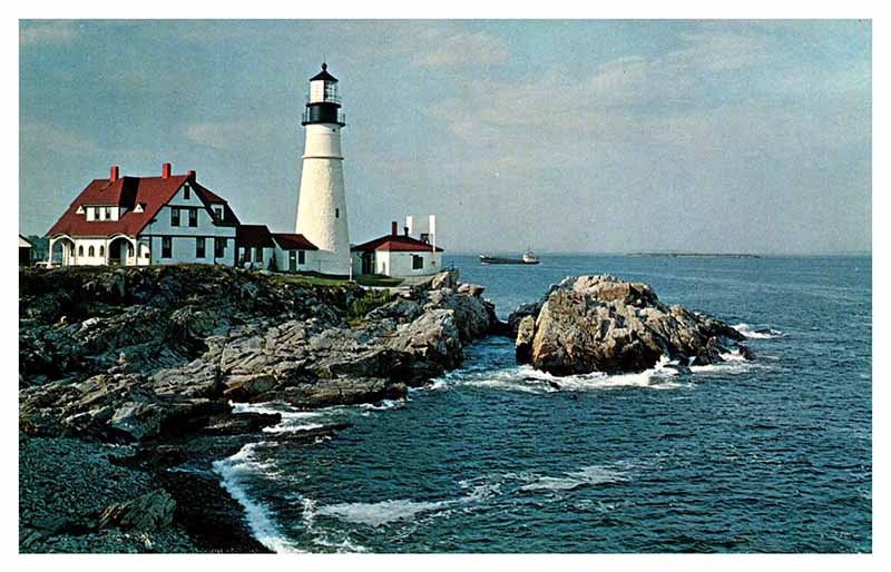 Postcard LIGHTHOUSE SCENE Portland Maine ME m/09 AQ0150