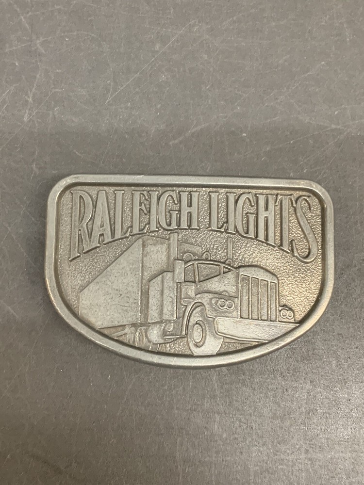 Vintage Pewter Raleigh Lights Semi Truck Belt Buckle for Men