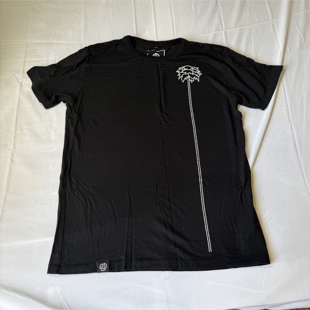 Tomoto Men's Black Short Sleeve Cotton Jersey Graphic Print Crew Neck T-Shirt M