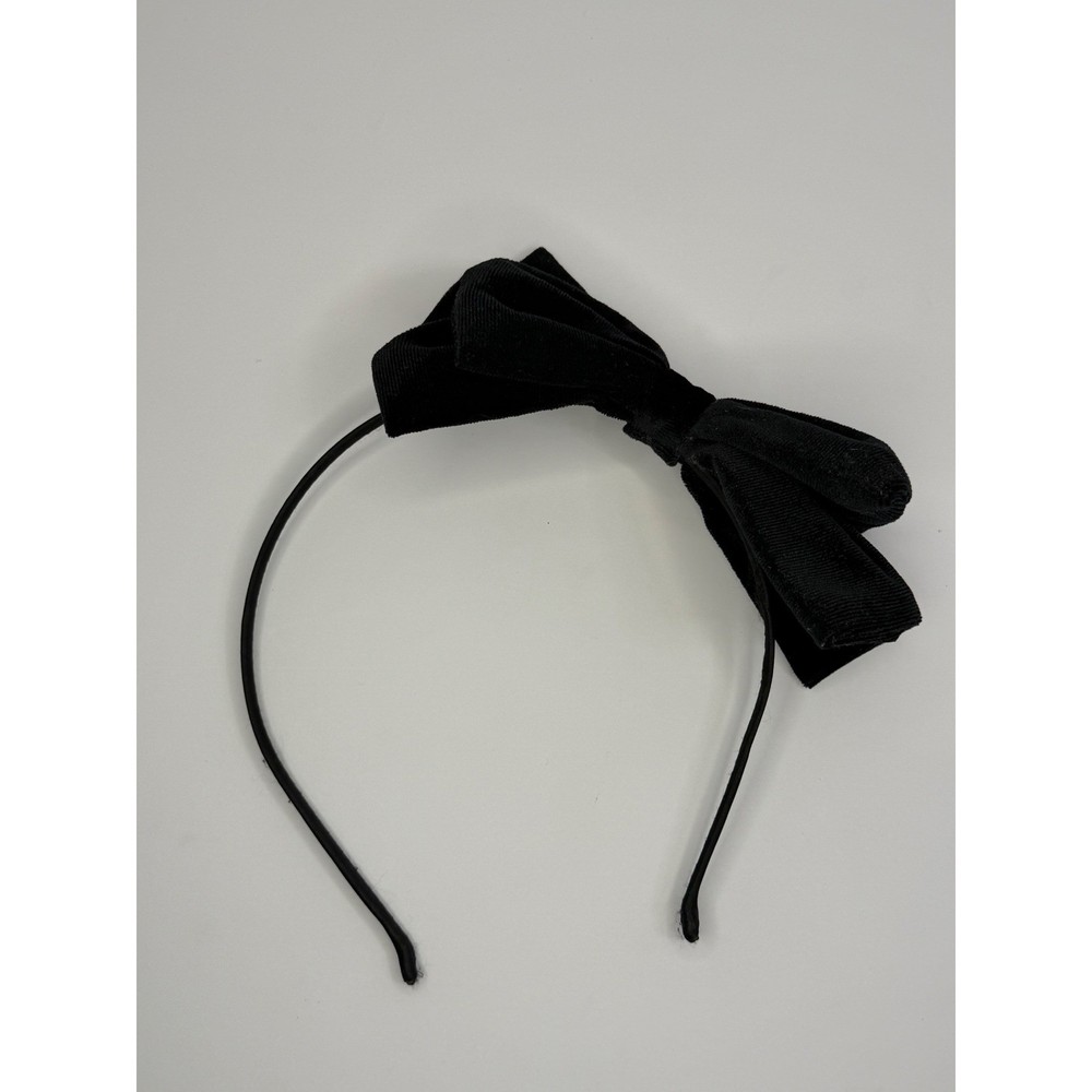 Black Velvet Large Side Bow Headband Classic Elegant Hair Accessory Womens