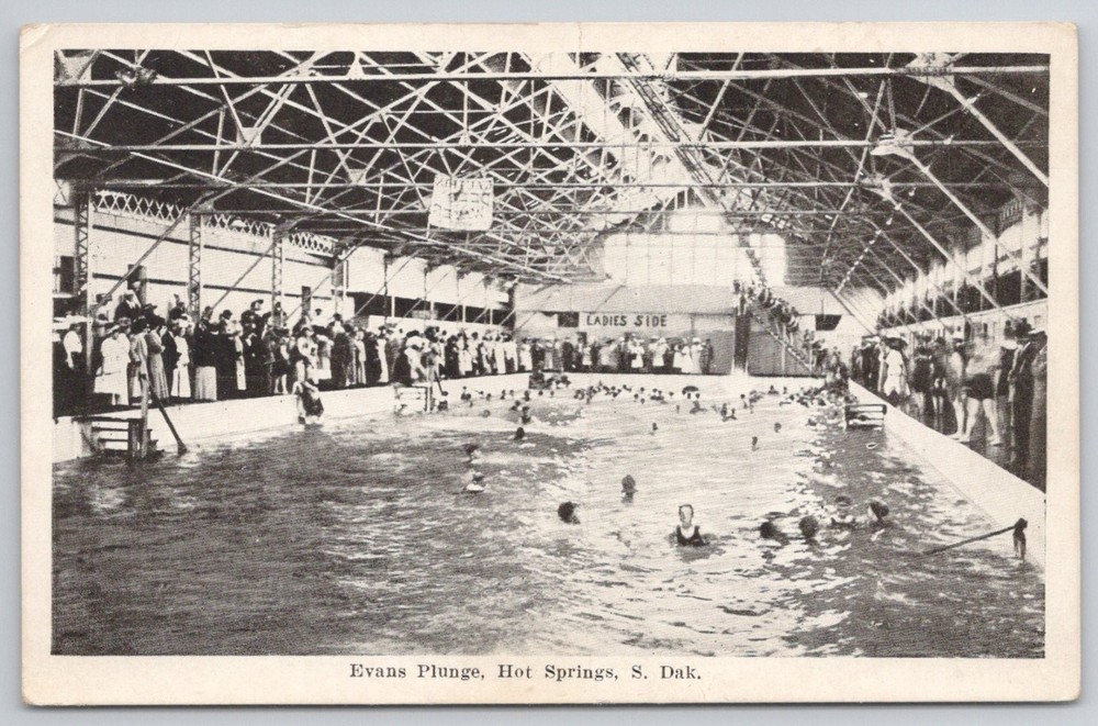 Evans Plunge Hot Springs SD South Dakota Vintage Postcard E. C. Kropp Co.