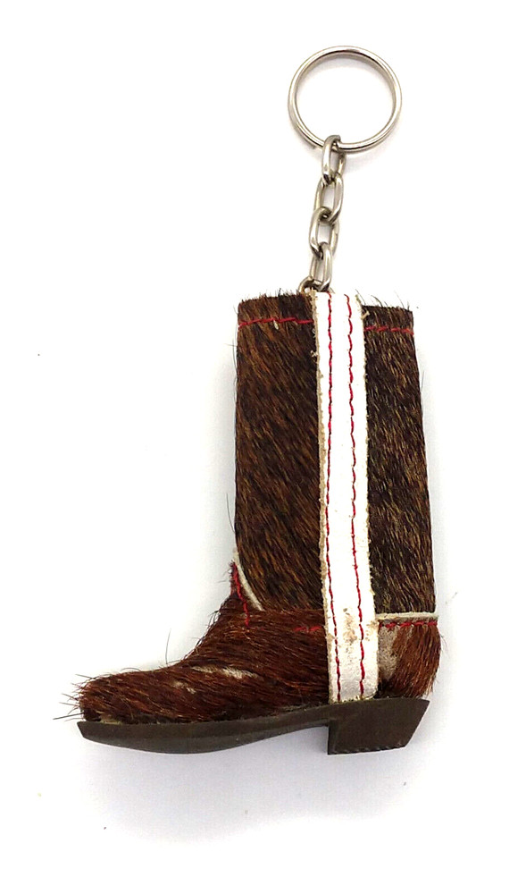 Vtg. Leather Cowboy Cowgirl Boot Rodeo Horse Saddle Ranch Keychain #13