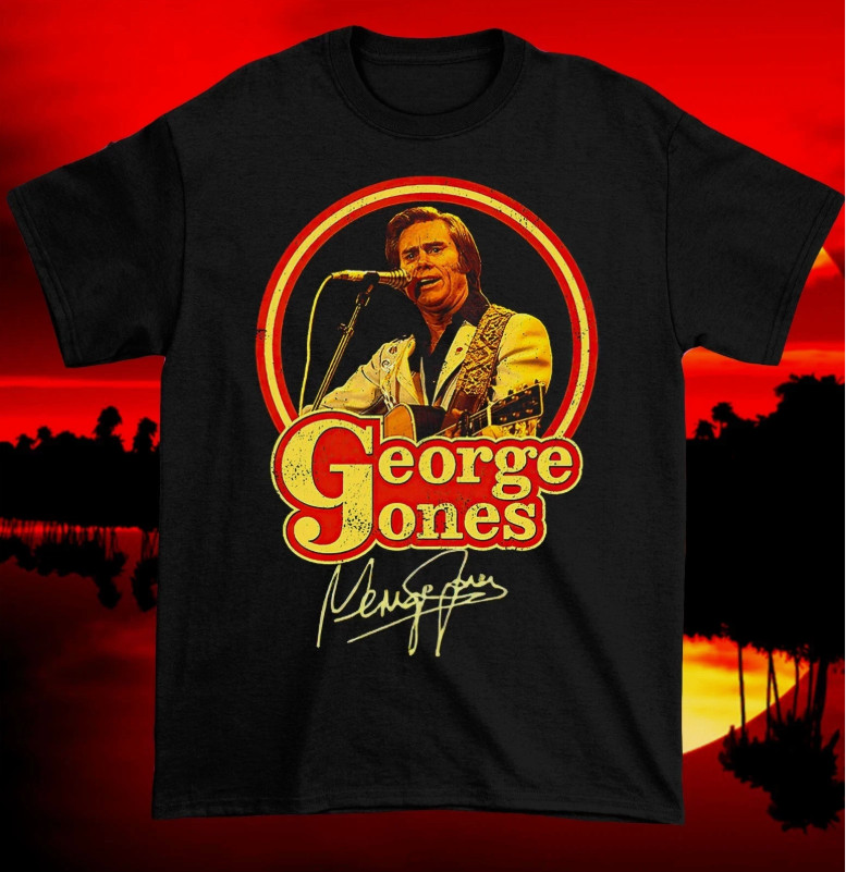 Signed George Jones Country Music Retro T Shirt Full Size S-5XL
