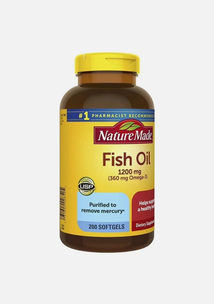 Nature Made Fish Oil 1200 mg (360 mg OMEGA-3) 200 Softgels - EX Sep 2027