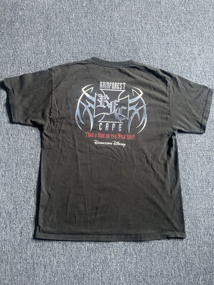 Vintage Disney Rainforest Cafe Vintage Tribal Choppers T Shirt Black Size XL