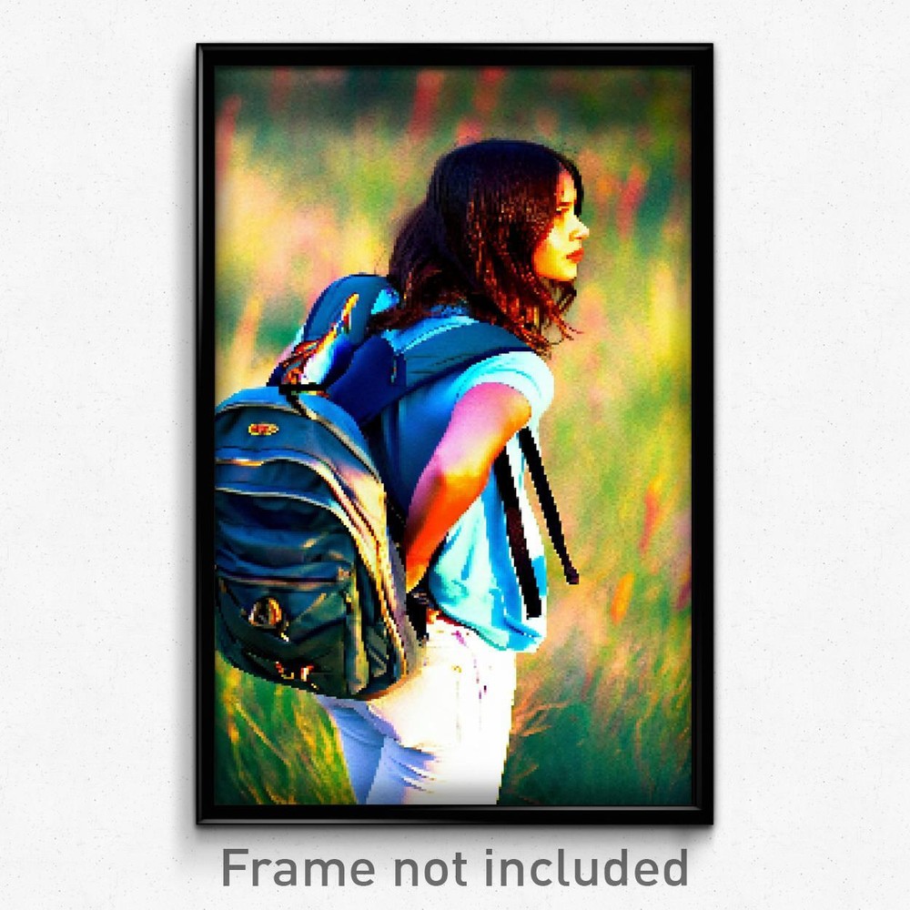 8 Bit Psychedelic Pixel Art Unnatural Backpack Poster