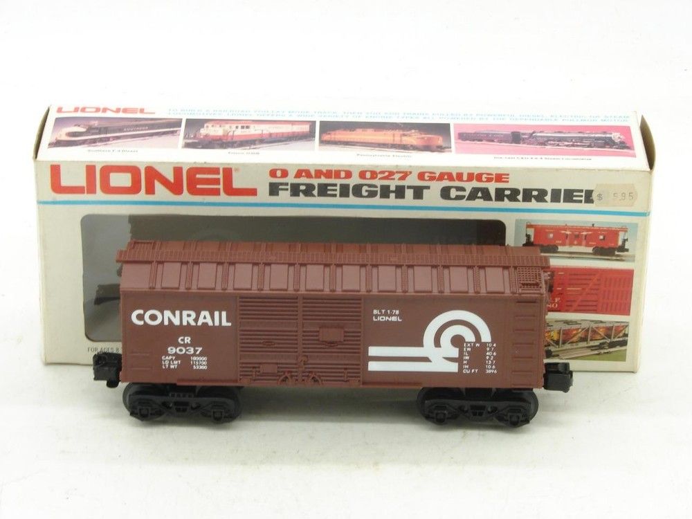 Lionel O-27 Gauge MPC Era 6-9037 Brown Conrail Box Car with Box Excellent