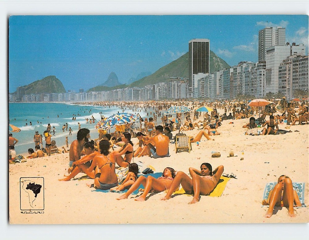 Postcard Copacabana Beach Rio de Janeiro Brazil