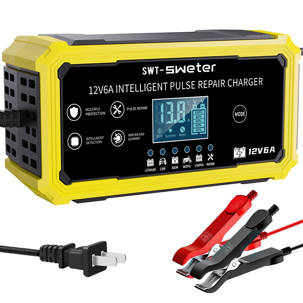 6-Amp Battery Charger 12V Automatic Smart Battery Trickle Charger, for Car Truck