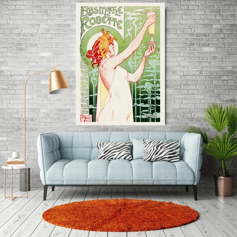 Absinthe Robette Vintage Advertisement Poster, Retro Wall Art Print-image